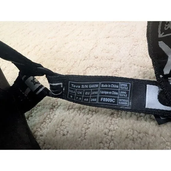 Y2K Grey Ant X Teva High Heel Stiletto Pump Womens Size 9 Black White Flags Hike - Picture 6 of 11